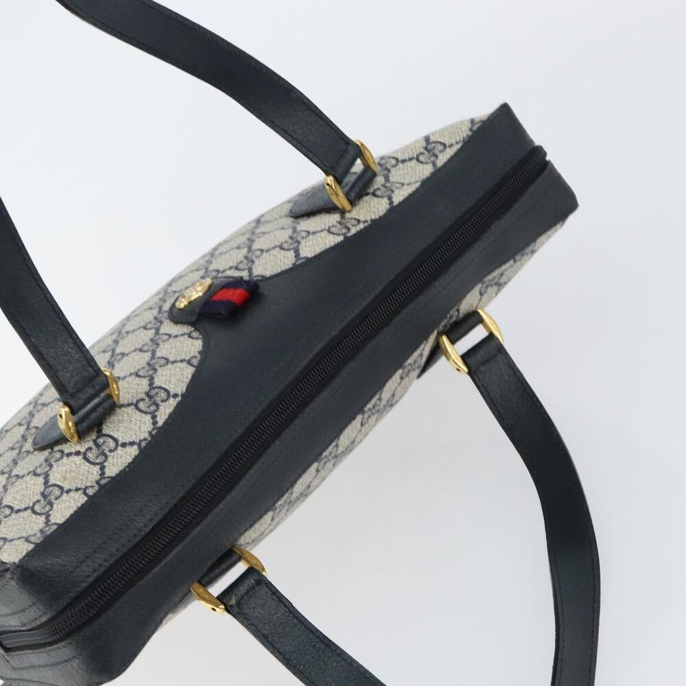 GUCCI GG Supreme Sherry Line Hand Bag PVC Navy Red 41 02 079 Auth 155654 - Picture 6 of 16